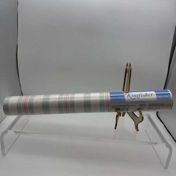 Vintage Pre-Pasted Vinyl 56 Sq Ft by Kingfisher 24161 Batch 0041 Denmark Stripe - Picture 1 of 7